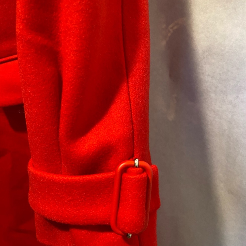 Alice + Olivia Red Wool Double Lapel Coat XS NWT Luxury Designer Statement - Picture 9 of 12